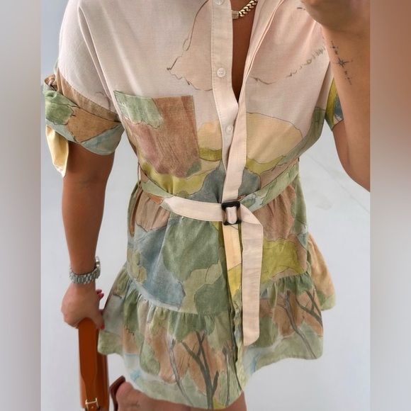 ZARA BLOGGERS’ FAVORITE PRINTED SHORT DRESS ZW COLLECTION - Picture 4 of 16